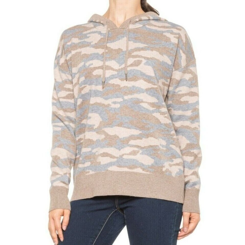 Christian Siriano Women's Pullover Camo Knit Hoodie Sweater Size XS NWT